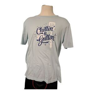 Original Penguin “Chillin n Grillin” T-Shirt Large 26x31 Blue NWT Graphic Tee